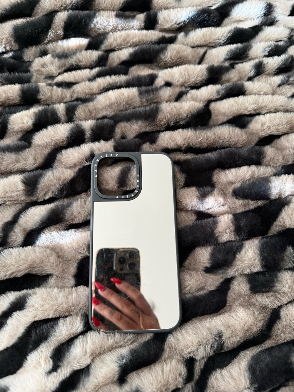 Casetify Mirror Phone Case - White & Black Trim